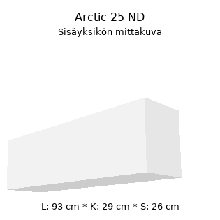 Toshiba Arctic 25 ND sisäyksikön mitat