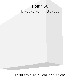 Toshiba Polar 50 ulkoyksikön mitat